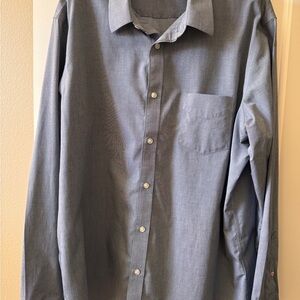 UNTUCKit Men’s Navy Button Down Shirt XXL-Pio Cesare-Wrinkle-Free Cotton